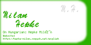 milan hepke business card
